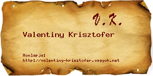Valentiny Krisztofer névjegykártya
