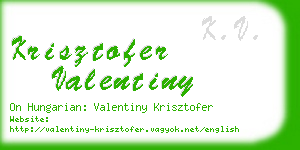 krisztofer valentiny business card